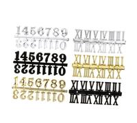 iplusmile 6 pièces Kit Chiffres Horloge Murale DIY Chiffres Arabes et Romains Noir Or Argent Accessoires de Remplacement pour Cadran Numérique