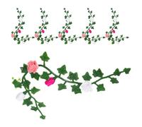 iplusmile 6 pièces Lot de Vignes de Roses Miniatures Artificielles pour Maison de Poupée Décor Jardin Miniature Plantes Vignes Simulation pour Scène Micro Paysage et Accessoires DIY
