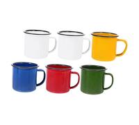 iplusmile 6 pièces Mugs Émaillés Épais Multicolores Résistants Chaleur pour Café Thé Vin Tasses Vintage Polyvalentes pour Maison et Café