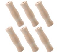 iplusmile 6 Pièces Poignée en Bois pour Barbecue, Trou 8mm, Robuste et | Bois Massif Prépercé, Usage Barbecue et Camping, Remplacement pour Foyers Fumeurs, Coloris Khaki