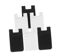 iplusmile 6 Pièces Porte- Adhésif Silicone pour Téléphone Noirs Blancs Support et pour de Crédit Billets et Identité Pratique de Volume Au Smartphone