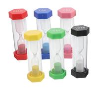 iplusmile 6 pièces Set de Colorés Plastique pour Garçon Fille Minuterie Multifonction à Horloges Sable Portables pour Classe Jeux et Maison Coffret Cadeau Anniversaire