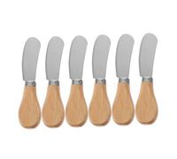 iplusmile 6 pièces Set de Couteaux à Fromage Inox avec Manche Bois Tartineurs Beurre et Légers Design Ergonomique pour Couper Étaler et Servir Fromages Durs et Pâte Ferme