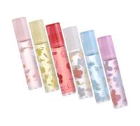 iplusmile 6 pièces Set d'Huiles à Lèvres Hydratantes Non Gras Nourrissantes et Protectrices Soin Portable pour Femmes 6 pcs modèles assortis