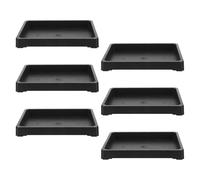 iplusmile 6 Pièces Soucoupe pour Plateau à Plantes Bac à Eau pour Pot de Fleurs Rectangulaire en Résine Noir, pour Succulentes et Mini-Plantes, Intérieur et Balcon, Collecte d'eau