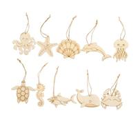 iplusmile 60 pièces Découpe DIY Formes Animaux Marins Naturel pour Artisanat Décorations de Fête et Projets Créatifs pour Peinture et