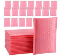 iplusmile 60 pièces Sacs Expédition à Bulles Étanches et Résistants pour Petits Objets Pochettes Emballage Film Coextrudé Rose pour Bijoux et Envoi Rapide