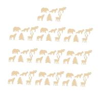 iplusmile 60pièces Découpe Animaux Tranche Vierge Pendentif Non Peint Copeaux De Décoration De Peinture Accessoires De Bricolage