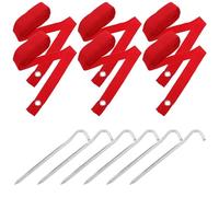 iplusmile 6pcs Lignes de Marquage du Terrain de Sable de Beach-Volley Ruban de Marquage pour Terrain de Volley-Ball Nylon Rouge Alliage D'aluminium Installation Rapide Haute Visibilité