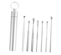 iplusmile 7 pièces Acier Inoxydable Outil de Nettoyage Oreilles Multifonction Kit Cire Auriculaire avec Tube de Rangement Portable Adapté Usage Familial et Voyage