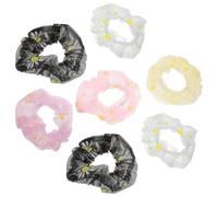iplusmile 7 Pièces Anneaux de Cheveux Fleuris, Tissu Léger, pour Fille | Corde Extensible, Usage Quotidien, Convient aux Cheveux Fins ou Épais, Maintien en Place Couleur Aléatoire