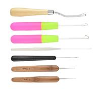 iplusmile 7 pièces Kit Crochet Aiguilles avec Poignée pour Dreadlocks et Extensions Cheveux Outils Tricot Tresses Coiffure Accessoires Tressage Perruques Débutants et Professionnels