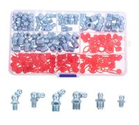 iplusmile 70 Pièces Kit de Graisseurs Hydrauliques Acier Zingué Assortiment de Raccords Droit pour Lubrification Mécanique et Maintenance Industrielle avec Boîte de Rangement Plastique