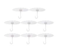 iplusmile 8 Pièces Crochet Adhésif, Support Plafond Blanc en Plastique | Installation sans Perçage, Stabilisation des Rideaux, Usage Chambre et Location, Finition Lisse