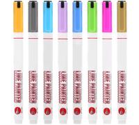 iplusmile 8 Pièces Feutres à Paillettes pour Stylos Graffiti Métalliques | Pointe Double Ligne, Tracés de Différentes Épaisseurs, Usage Polyvalent, Corps en Plastique, pour Dessin