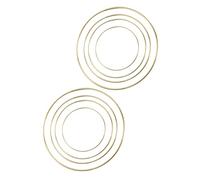 iplusmile 8 pièces Lot de Anneaux Métalliques Dorés pour Créations DIY Cercles Ronds pour Attrape-rêves Couronnes et Macramé Cadres Résistants Fer pour Décorations Maison et Fêtes