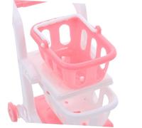 iplusmile 8 Pièces Mini Children's Supermarket Trolley Toy Double Layer Pretend Play Shopping Cart for Group Role Play and Indoor Outdoor Fun
