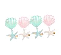 iplusmile 8 pièces Set de Barrettes Cheveux Garçon Fille Coquillages Étoile de Mer Clips Accessoires pour Filles et Rose