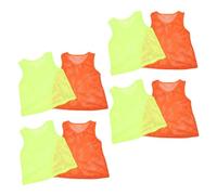 iplusmile 8 Pièces Soccer Pinnies for Youth Training Mesh Vests for Football Basketball Breathable Practice Jerseys in Fluorescent and Orange Adjustable Child Sports Pinnies Team Games and