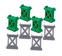 iplusmile 8 pièces Supports de Pont pour Train Plastique Accessoires de Voie Ferrée pour Modèles de Pont Empilables Gris et Vert Construction de Circuit Ferroviaire