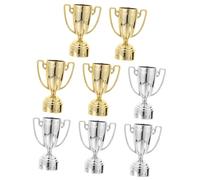iplusmile 8 pièces Trophées Plastique Doré et Argenté Modèle Décoratif pour Compétition Garçon Fille Trophée Basketball Football Pong Fête et Jeu Éducatif