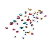 iplusmile 84 pièces Autocollants Yeux Mobiles Colorés Auto Adhésifs pour Fournitures Poupées Autocollants Ronds pour DIY Décoration