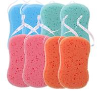 iplusmile 8Pièces Éponges de Bain Simple Accessoires de Bain Colorés pour Garçon Fille et Adultes Éponge de Mousse Riche et Exfoliation Douce