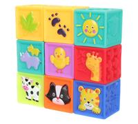 iplusmile 9 Pièces Blocs de Construction Gel Souple Jouets Éducatifs pour Garçon Fille Ensemble Coloré pour Développement Motricité et Coordination Manuelle