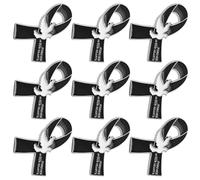 iplusmile 9 Pièces Broche Commémorative Noire en Alliage, Ruban, | Décoration Funéraire Élégante, Surface Lisse, Légère et Visible, Épingle Sûre pour Photos de Groupe
