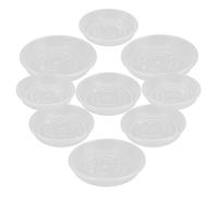 iplusmile 9 pièces Plateaux de Soucoupes Plantes Plastique Transparent Supports Ronds pour Pots de Fleurs Bac Récepteur Eau Résistant et Stable pour Plantes Intérieur et Extérieur