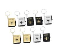 iplusmile 9 pièces Porte Clés Bible Mini Pendentifs Religieux Chrétiens Décoratifs pour Sac Festival pour Or Noir