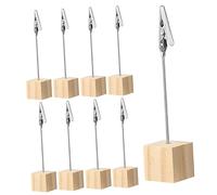 iplusmile 9 pièces Porte Photos Bois avec Base Cube Lot de Pinces Multifonctions pour Notes Photos et Cartes Support de Bureau Robuste et Polyvalent