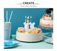 iplusmile 96 Pièces Décorations pour Petits Gâteaux Pics à Gâteaux Body Bleu Décorations Double Face pour Gâteau pour Shower Garçon et Anniversaire