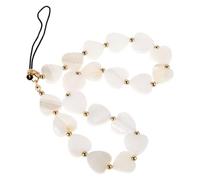 iplusmile Accessoire Téléphone Portable en Coquille, Pendentif Chaîne de Téléphone en Perles Blanc, pour Femmes, Style Simple et Fonctionnel, Compatible Polyvalente