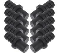 iplusmile Adaptateur de Rechange pour Manche de Brosse Toilette Connecteurs de Manche de Brosse, Embout Fileté en Plastique Noir, Kit de 10pcs pour Brosses Wc et Supports, pour Nettoyage