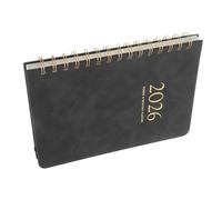 iplusmile Agenda Journalier Spirale PU Cuir Noir Planificateur Mensuel Hebdomadaire avec Objectifs et Suivi des Rendez pour Femmes