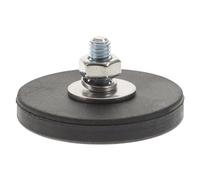 iplusmile Aimant De Montage Recouvert De Caoutchouc Petit Aimant Noir -Rayures avec Boulons Et Écrous pour L'éclairage des Outils De