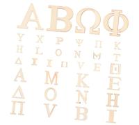 iplusmile Alphabet Grec Lettres en Bois 72 Pièces Rondelles Naturelles 25 MM et 50 MM pour Scrapbooking, Découpage et Fournitures de Bricolage