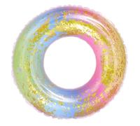 iplusmile Anneau de Natation PVC Semi Transparent Couleur Arc Ciel Dégradé avec Paillettes pour Garçon Fille Ans Flotteur Piscine Pratique et Coloré pour Jeux
