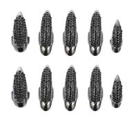 iplusmile Anneaux Pour Ongles Griffe D'ongle 10 Pièces Tailles Petites, Moyennes Et Grandes En Alliage De Zinc Noir Décoré Vintage Punk Fête Halloween
