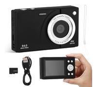 iplusmile Appareil Photo Numérique Portable Noir avec Zoom et Carte Caméra Compacte Rétro pour Débutants Adolescents et Étudiants