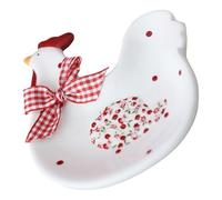 iplusmile Assiette Céramique Poulet Motif Floral Rouge Petite Assiette Dessert Snack Service pour Fruits et Pâtisseries