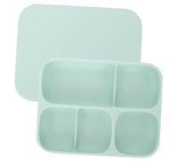 iplusmile Assiette Compartimentée Silicone avec Ventouse et Couvercle Plateau Repas Sécurisé pour Garçon Fille et Tout Vaisselle et Pratique pour Séparation des Aliments Vert