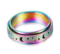 iplusmile Bague Fidget Spinner Réglable pour Femme Anneau Tournant en Acier Titane Bague de Doigt Unisexe Surface Polie et Mécanisme Rotatif Accessoire Polyvalent pour Adolescents Adultes