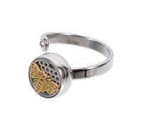 iplusmile Bague Ouverte Acier Inoxydable Or Réglable et Diffuseur Huile Essentielle Anneau Léger et Confortable pour Doigt Décoration Aromathérapie