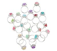 iplusmile Bague Roll-play Pour Petites Filles Lot De 20 Bijoux Colorés En Plastique Bague Décorative Ajustable Jouet De Fête Présent Pour Garçon Et Filles