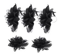 iplusmile Bagues à Fleurs Artificielles En Soie Réglables, Anneaux De Performance Scénique Pour Femmes, Accessoires De Danse Pour Scène, Diamètre 8 Cm, Lot De 5 Pièces Noir