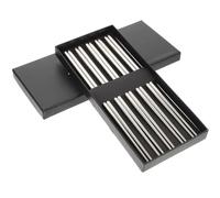 iplusmile Baguettes en Acier Inoxydable 304 Antidérapantes Lot de 5 Paires Gravure Légères et Réutilisables pour Maison Restaurant Camping et Repas Asiatiques Coffret Présent Inclus