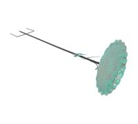 iplusmile Bain d'oiseaux en Métal Motif Feuille pour Extérieur avec Piquet D'insertion Sol, Bassin Multifonction Décoratif pour Jardin et Oiseaux Sauvages