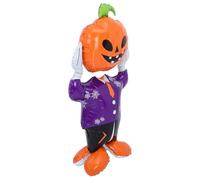 iplusmile Ballon Aluminium 4D Tête de Citrouille Debout Halloween Décoration Festive Maison Accessoire Ballon Citrouille Gonflable pour Fête Automnale Fournitures Fête D’Halloween